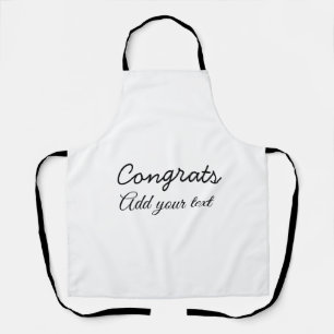 Simple minimal congratulations graduation add your apron