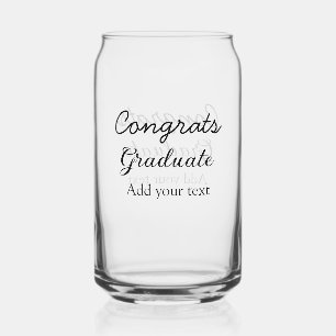 Simple minimal congratulations graduation add your can glass