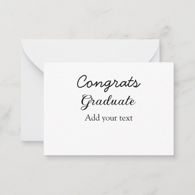 Simple minimal congratulations graduation add your card (Front)