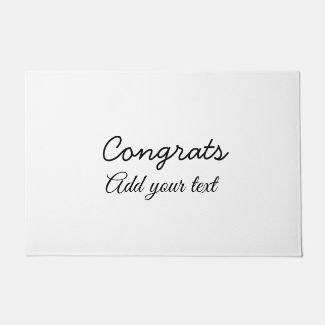 Simple minimal congratulations graduation add your doormat (Front)