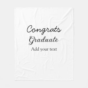 Simple minimal congratulations graduation add your fleece blanket