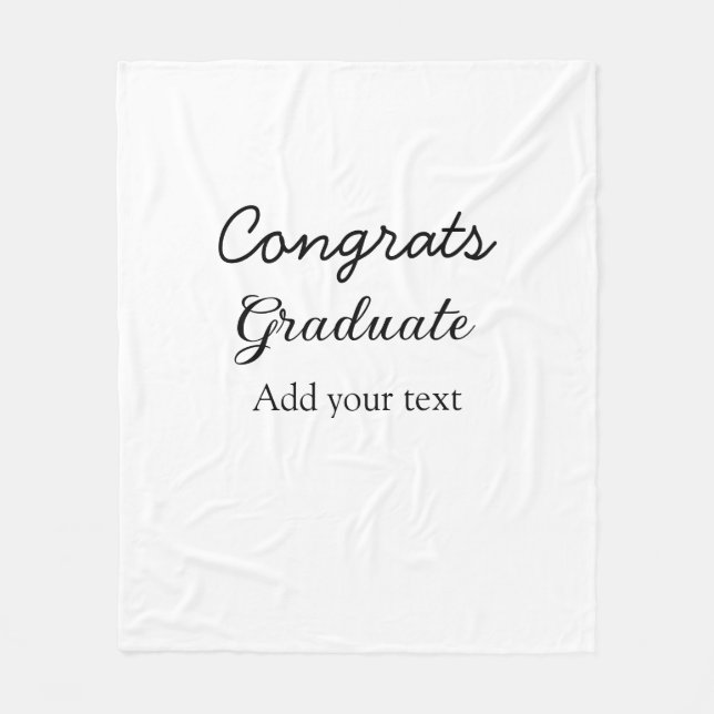 Simple minimal congratulations graduation add your fleece blanket (Front)