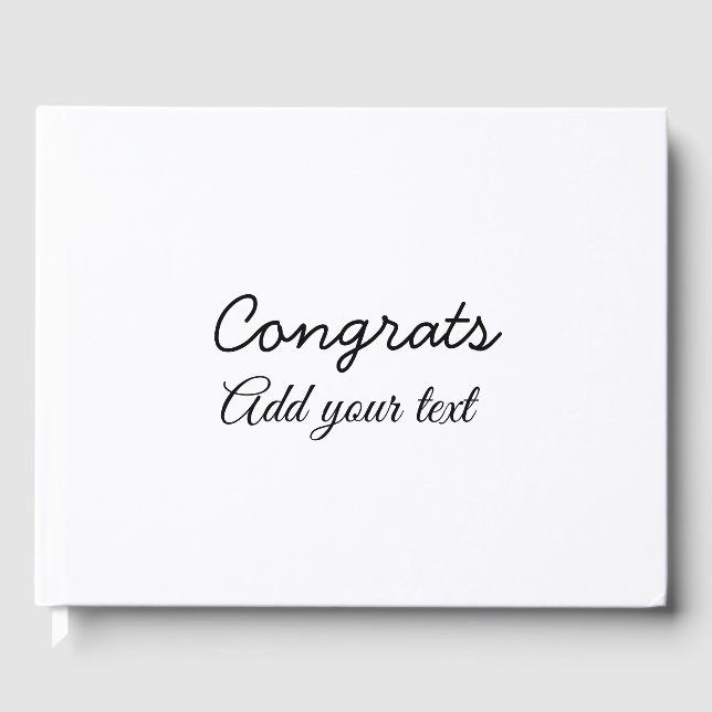 Simple minimal congratulations graduation add your guest book (Front)