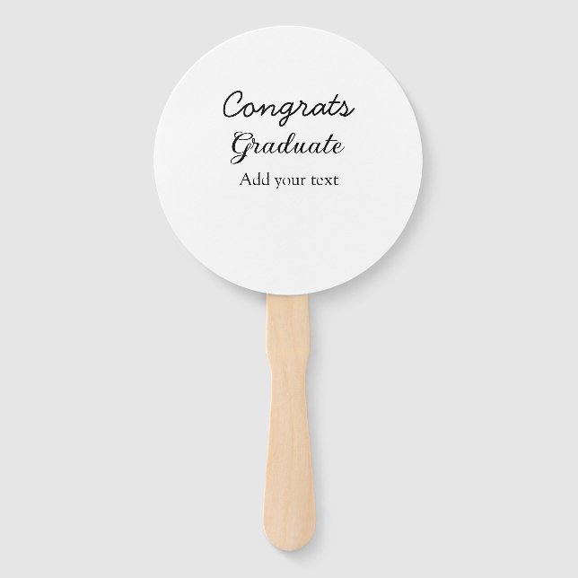 Simple minimal congratulations graduation add your hand fan (Front)