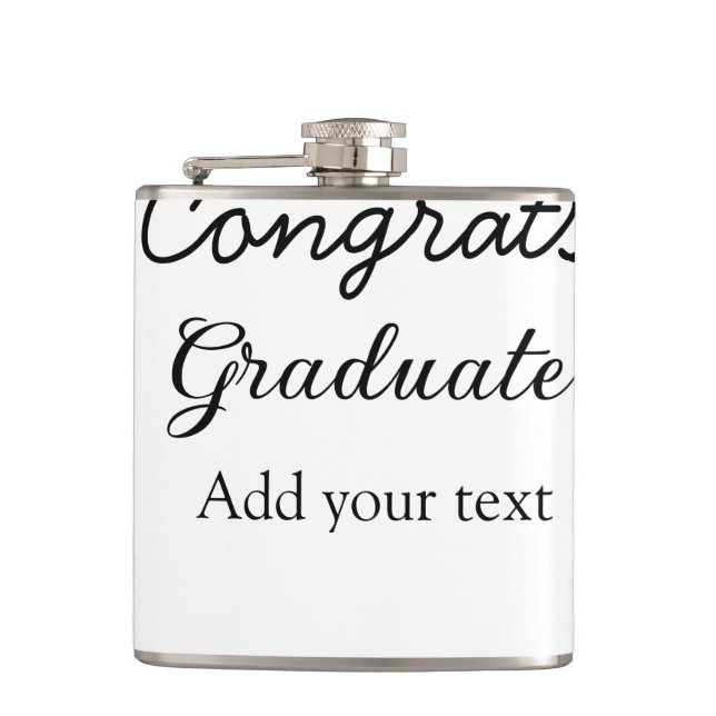Simple minimal congratulations graduation add your hip flask (Front)