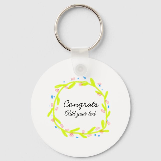 Simple minimal congratulations graduation add your key ring (Front)