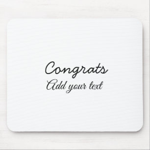 Simple minimal congratulations graduation add your mouse mat