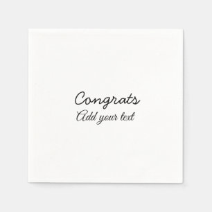 Simple minimal congratulations graduation add your napkin