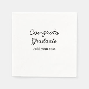 Simple minimal congratulations graduation add your napkin