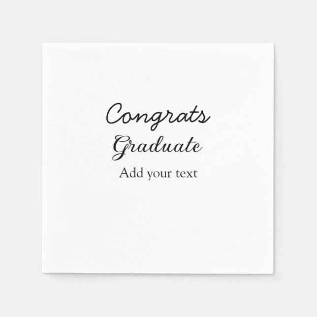 Simple minimal congratulations graduation add your napkin (Front)
