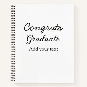 Simple minimal congratulations graduation add your notebook