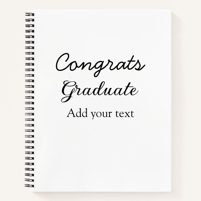 Simple minimal congratulations graduation add your notebook (Front)