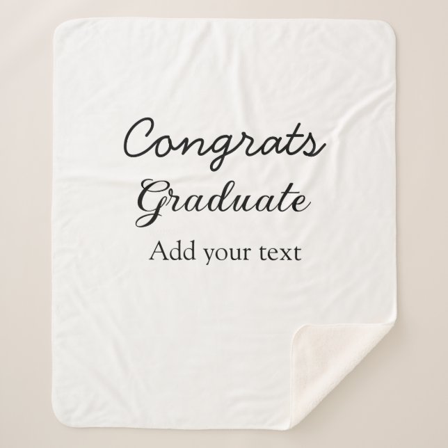Simple minimal congratulations graduation add your sherpa blanket (Front)