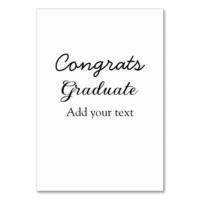 Simple minimal congratulations graduation add your table number (Front)