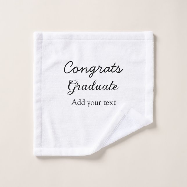 Simple minimal congratulations graduation add your wash cloth (Wash Cloth)