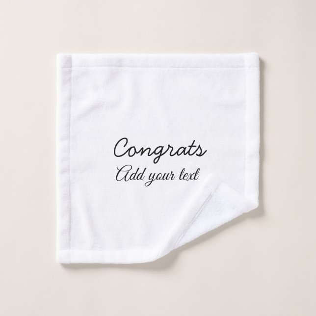 Simple minimal congratulations graduation add your wash cloth (Wash Cloth)