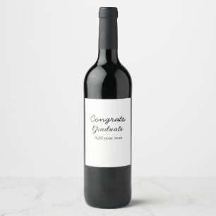 Simple minimal congratulations graduation add your wine label