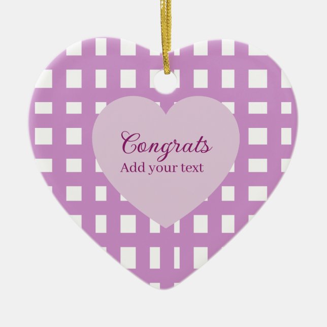 Simple minimal congratulations graduation purple s ceramic tree decoration (Front)