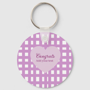 Simple minimal congratulations graduation purple s key ring