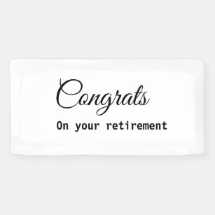 Simple minimal congratulations retirement add name banner
