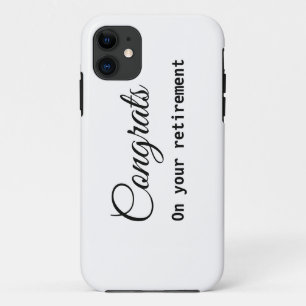 Simple minimal congratulations retirement add name iPhone 11 case