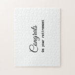 Simple minimal congratulations retirement add name jigsaw puzzle<br><div class="desc">Design</div>