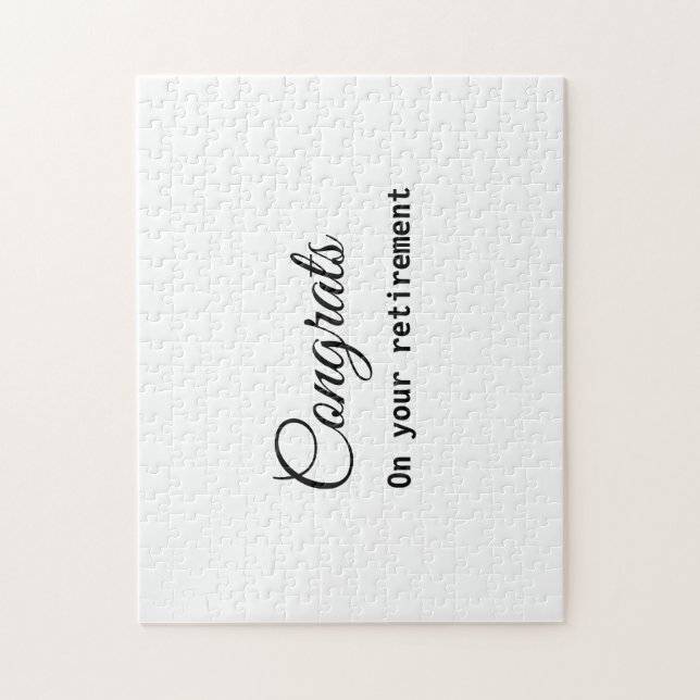 Simple minimal congratulations retirement add name jigsaw puzzle (Vertical)