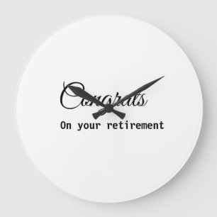Simple minimal congratulations retirement add name large clock