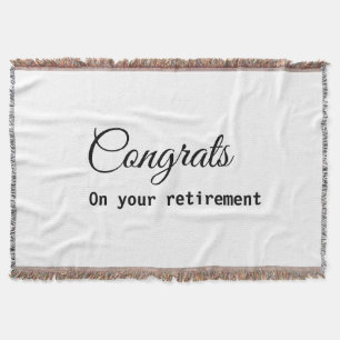 Simple minimal congratulations retirement add name throw blanket