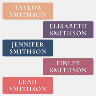  Simple Minimal Coral Navy Blue Custom Name School