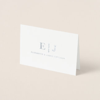 Simple Minimal Couple Initials Monogram Foil Card