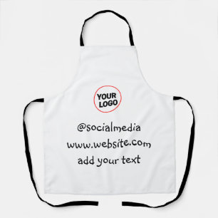 simple minimal custom add your logo address websit apron