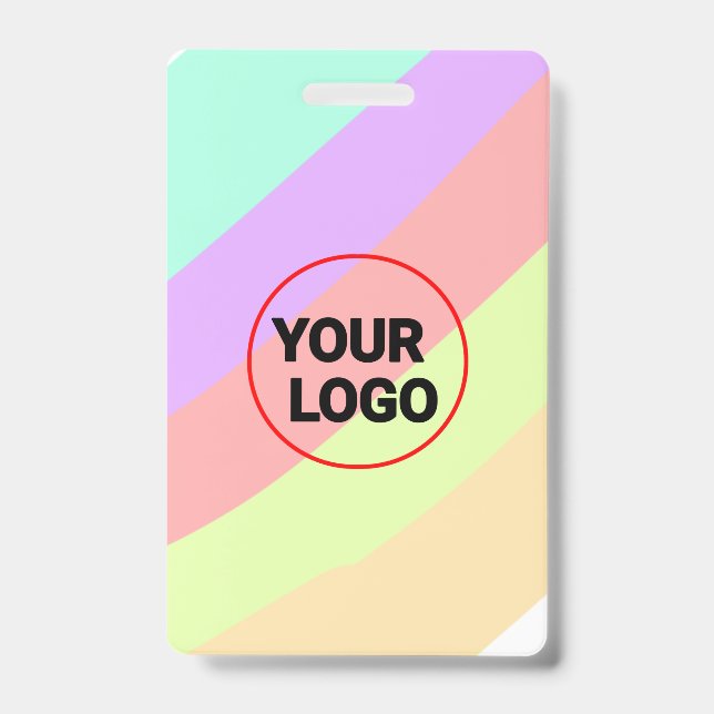 simple minimal custom add your logo address websit ID badge (Front)