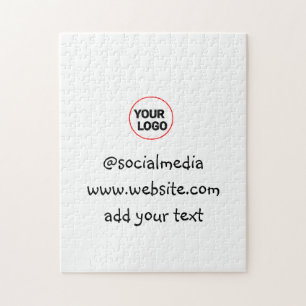 simple minimal custom add your logo address websit jigsaw puzzle