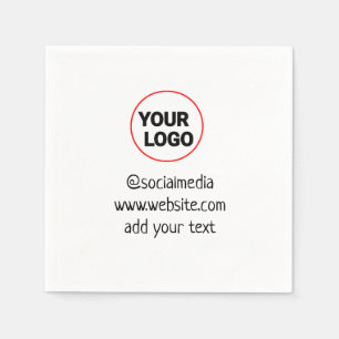 simple minimal custom add your logo address websit napkin