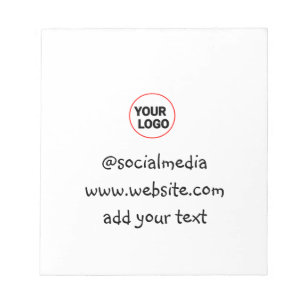 simple minimal custom add your logo address websit notepad