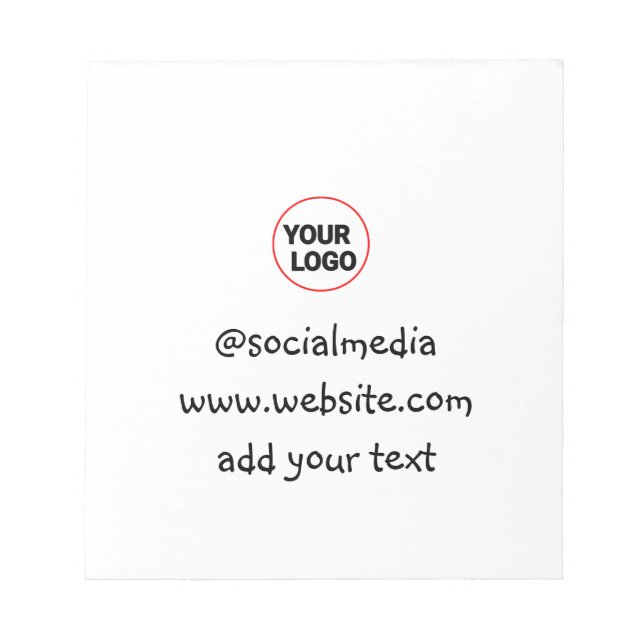 simple minimal custom add your logo address websit notepad (Front)