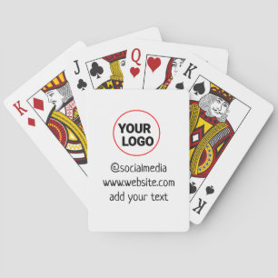 simple minimal custom add your logo address websit playing cards