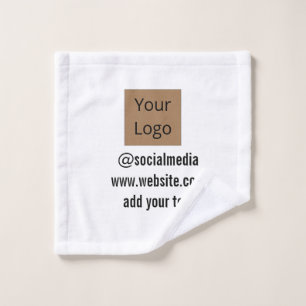simple minimal custom add your logo address websit wash cloth