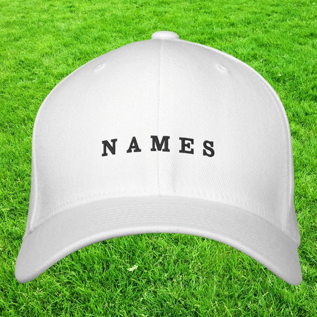 Simple Minimal Custom Add Your Name Elegant White Embroidered Hat (Creator Uploaded)