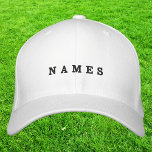 Simple Minimal Custom Add Your Name Elegant White Embroidered Hat<br><div class="desc">Simple Minimal Custom Add Your Name Elegant White Embroidered Baseball Cap</div>