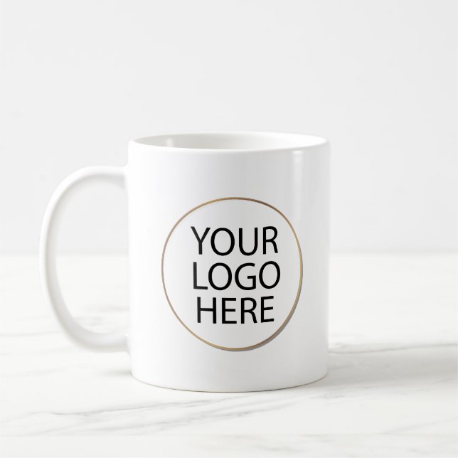 Simple Minimal Custom Business Company Logo Coffee Mug (Left)