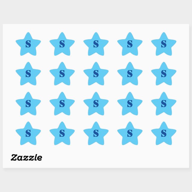 simple minimal  custom LOGO MONOGRAM PERSONALIZED Star Sticker (Sheet)