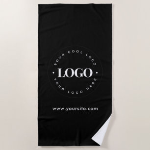 Simple Minimal Custom Logo & Text Business Company Beach Towel