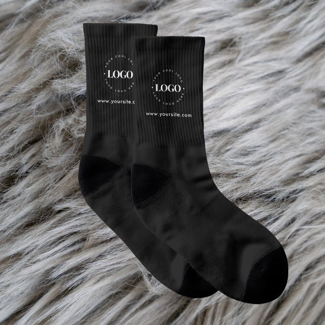 Simple Minimal Custom Logo & Text Business Company Socks (Creator Uploaded)