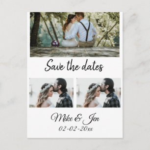 simple minimal custom save the date photo add name postcard