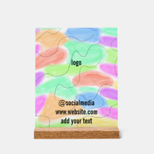 simple minimal custom watercolor add logo website  acrylic sign