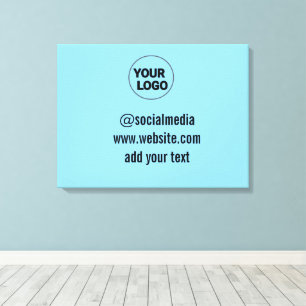 simple minimal custom watercolor add logo website canvas print