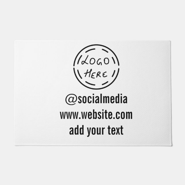 simple minimal custom watercolor add logo website doormat (Front)