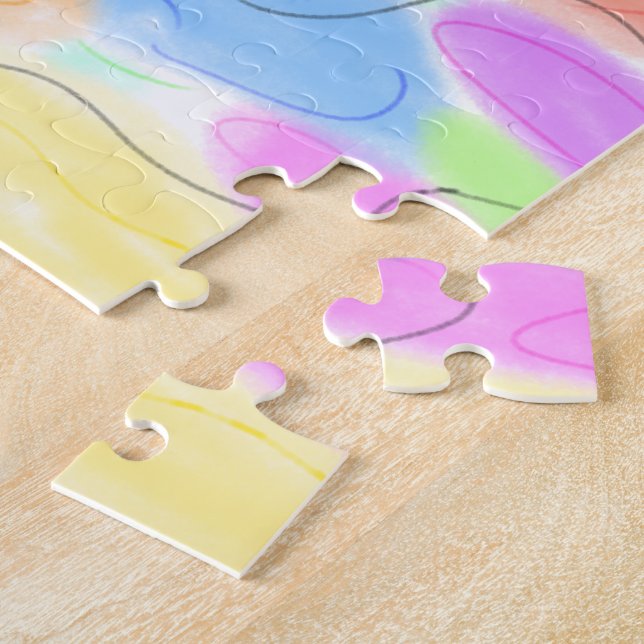 simple minimal custom watercolor add logo website  jigsaw puzzle (Side)